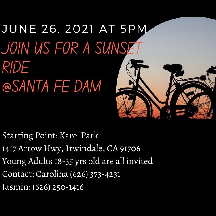 Sunset Bike Ride at Sante Fe Dam 5p June 26