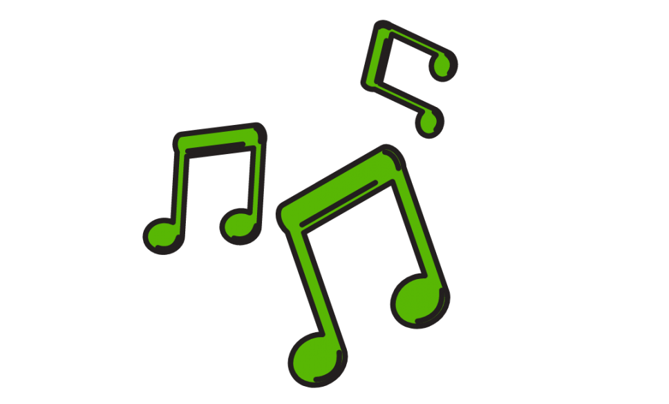 green music notes