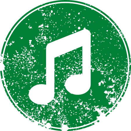 clip art of music note on green background