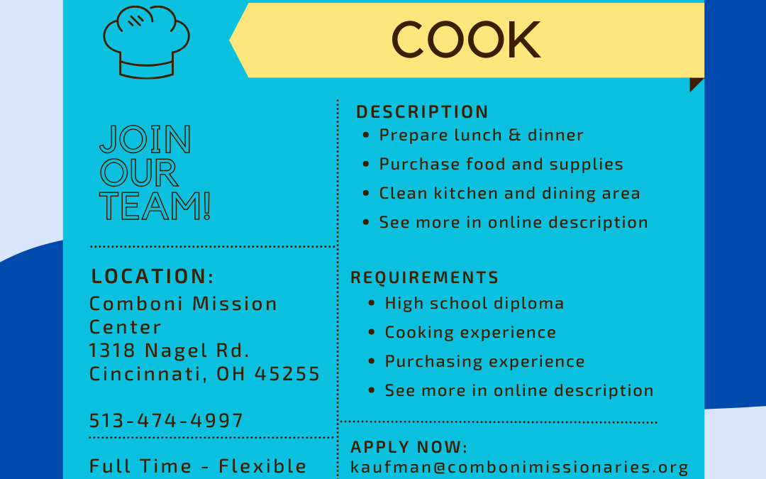 Job Opening – Full time Cook